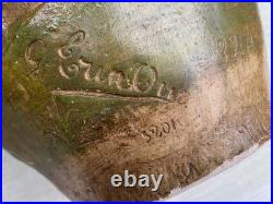 Ancienne paire vases Art Nouveau terre cuite signé George Trinque années 1900