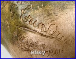 Ancienne paire vases Art Nouveau terre cuite signé George Trinque années 1900