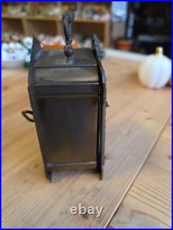 Ancienne pendulette de voyage Art Nouveau en bronze et onyx vers 1900