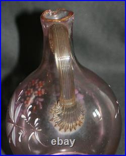 Ancienne petite cruche Legras verre soufflé émaillé art nouveau fin XIX ème