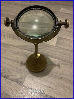 Ancienne rare loupe de bureau fleur iris Art Nouveau 1900