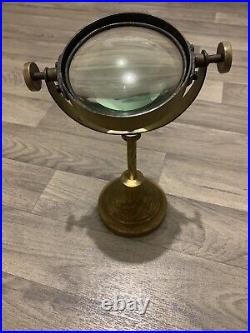 Ancienne rare loupe de bureau fleur iris Art Nouveau 1900