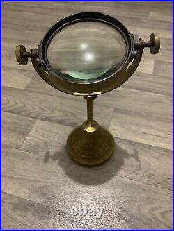 Ancienne rare loupe de bureau fleur iris Art Nouveau 1900