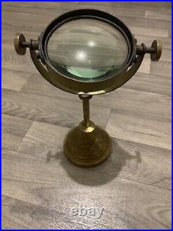 Ancienne rare loupe de bureau fleur iris Art Nouveau 1900