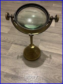 Ancienne rare loupe de bureau fleur iris Art Nouveau 1900