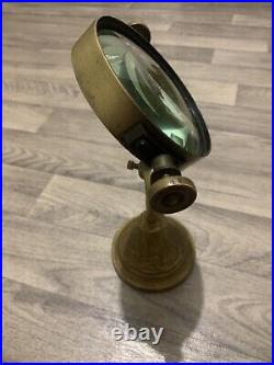 Ancienne rare loupe de bureau fleur iris Art Nouveau 1900