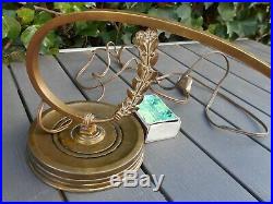 Ancienne rare superbe lampe de piano ART NOUVEAU en bronze, abat jour coquille