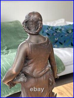 Ancienne statue en bronze Le printemps signée Hippolyte Moreau art nouveau