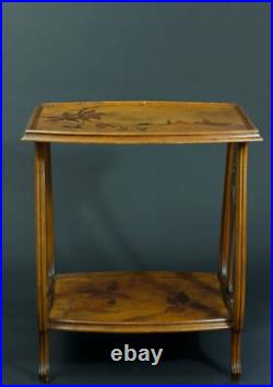 Ancienne table d'appoint guéridon Art Nouveau Nouille sv Gallé Majorelle 1900