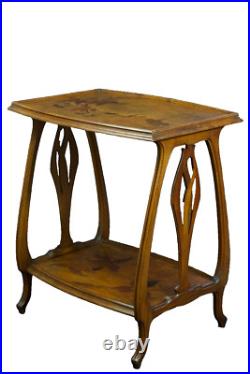 Ancienne table d'appoint guéridon Art Nouveau Nouille sv Gallé Majorelle 1900