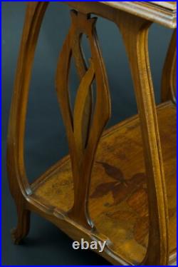 Ancienne table d'appoint guéridon Art Nouveau Nouille sv Gallé Majorelle 1900