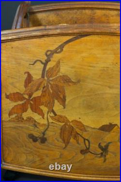 Ancienne table d'appoint guéridon Art Nouveau Nouille sv Gallé Majorelle 1900