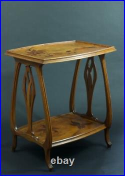 Ancienne table d'appoint guéridon Art Nouveau Nouille sv Gallé Majorelle 1900