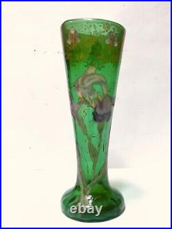 Antique Glass Vase /Verre Émaillé/Iris Ancien Legras / 1900/Verrerie/Art-nouveau