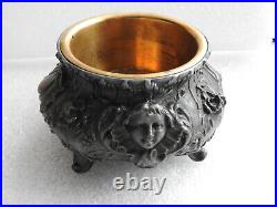 Art Nouveau Ancien Pot A Tabac En Regule Laiton Baroque Rococo Vide Poche