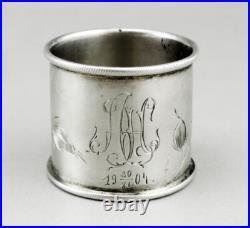 Art Nouveau ancien rond de serviette en argent russe poinçon 84 Silver Russia Art Nouveau ancien rond de serviette en argent russe poinçon 84 Silver Russia