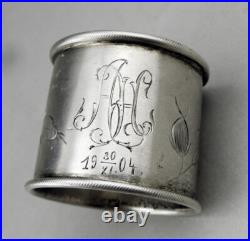 Art Nouveau ancien rond de serviette en argent russe poinçon 84 Silver Russia Art Nouveau ancien rond de serviette en argent russe poinçon 84 Silver Russia