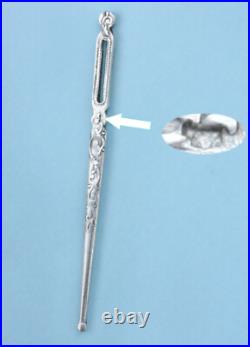 Art Nouveau nécessaire de couture en ARGENT ancien Ciseaux écrin coudre etui