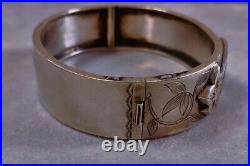 Art nouveau bracelet argent jonc sculpté bijoux ancien bracelet or