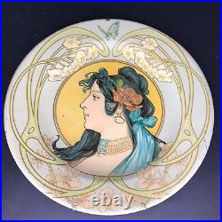 Assiette décorative métal ART NOUVEAU signé ARTIGUE ancien vintage antique £