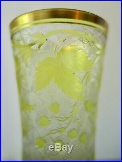 Baccarat Superbe Vase Ancien Art Nouveau Degage A L'acide Antique Cameo Glass