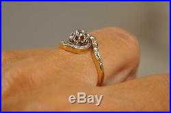 Bague Ancien Art Nouveau Or Massif 18k Diamant Antique Solid Gold Diamond Ring