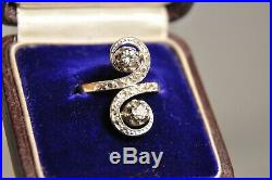 Bague Ancien Or Massif 18k Diamants Art Nouveau Antique Sold Gold Diamonds Ring