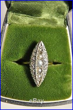 Bague Ancienne Art Nouveau Or 18k Diamants Antique Solid Gold Diamonds Ring