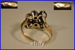 Bague Ancienne Or Massif 18k Diamant Art Nouveau Antique Diamond Solid Gold Ring