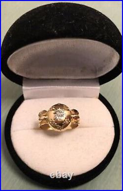 Bague ancienne en or 18 carats et diamants Art nouveau 1890