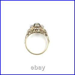 Bague art nouveau or jaune 14 carats émeraude diamants or 585 bijou ancien Bague art nouveau or jaune 14 carats émeraude diamants or 585 bijou ancien