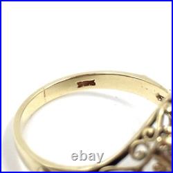 Bague art nouveau or jaune 14 carats émeraude diamants or 585 bijou ancien