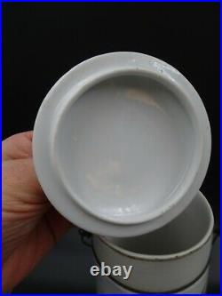 Beau Ancien Pot A Lait Et Son Couvercle D'origine En Porcelaine Art Populaire