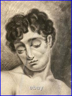 Beau Dessin Fusain Femme Nu Nue Erotique 1920 Pas Identifié, Art Nouveau Ancien