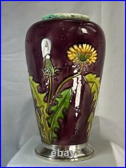 Beau ancien vase en céramique signé Sèvres art nouveau