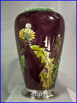 Beau ancien vase en céramique signé Sèvres art nouveau