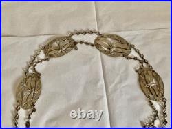 Bijou ancien, ceinture metal argenté Art Nouveau, libellule Bijou ancien, ceinture metal argenté Art Nouveau, libellule