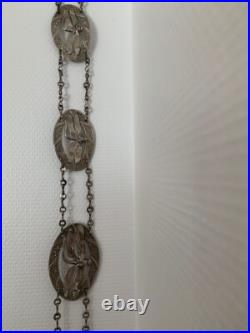 Bijou ancien, ceinture metal argenté Art Nouveau, libellule Bijou ancien, ceinture metal argenté Art Nouveau, libellule