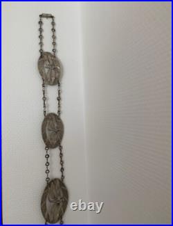 Bijou ancien, ceinture metal argenté Art Nouveau, libellule Bijou ancien, ceinture metal argenté Art Nouveau, libellule