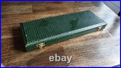 Boite de sceau à cacheter ancien 4 pièces Art Nouveau en métal argenté, plumier