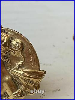 Boucles Doreilles Anciennes Art Nouveau Bronze Van Der Straeten Earrings Clip