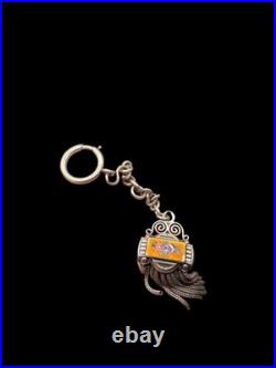 Bracelet ancien argent émaillé fleurs Art Nouveau 1900