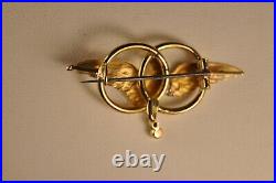 Broche Ancien Art Nouveau Aigle Or Massif 18k Antique Solid Gold Eagle Brooch