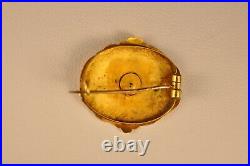 Broche Ancien Art Nouveau Or Massif 18k Antique Solid Gold Brooch