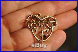 Broche Ancienne Art Nouveau Or Massif 18k Perles Antique Solid Gold Brooch