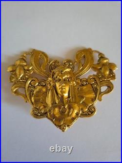 Broche ancienne Art Nouveau signée Marie Puisais
