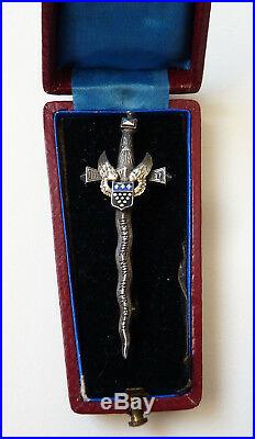 Broche en argent massif signée MELLERIO Mont Saint Michel ancien silver brooch