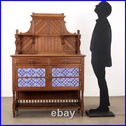 Buffet Art Nouveau Ancien Chêne 2 Tiroirs Italie XXe Siècle Original
