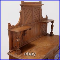 Buffet Art Nouveau Ancien Chêne 2 Tiroirs Italie XXe Siècle Original