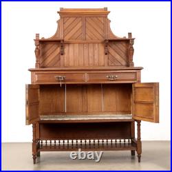 Buffet Art Nouveau Ancien Chêne 2 Tiroirs Italie XXe Siècle Original
